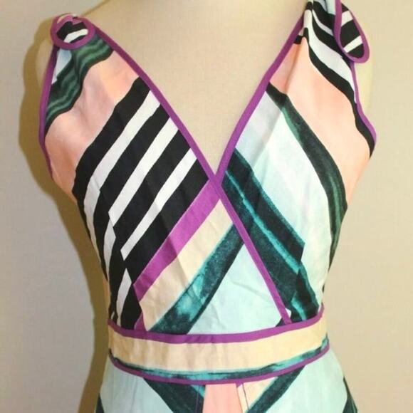 Red Carter Kinsley Striped Sleeveless A-Line Midi Cabana Dress Sz Small - Picture 6 of 6